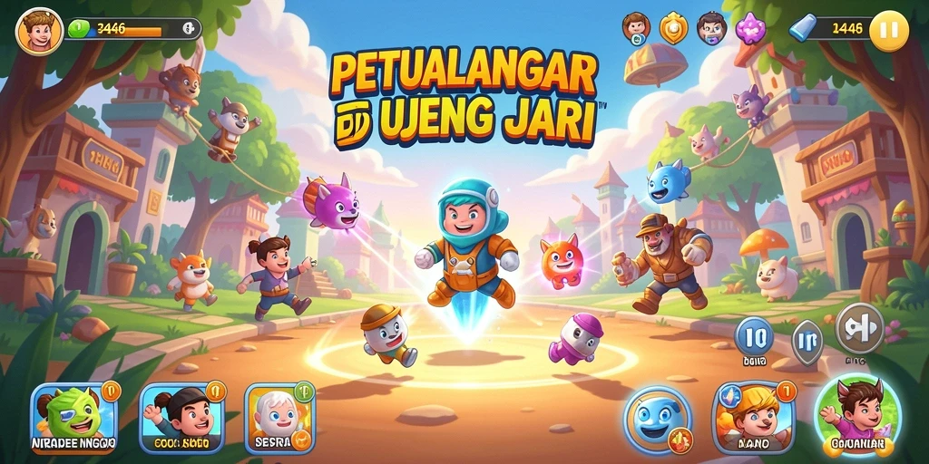 Screenshot utama 3446 menampilkan aksi penuh warna dari gameplay Arcade.