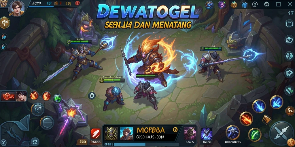 Tampilan gameplay seru DEWATOGEL di arena MOBA.