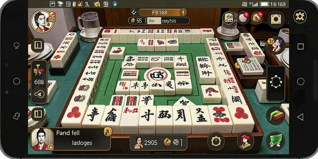 Tangkapan layar gameplay FB168 yang menampilkan suasana permainan Mahjong yang seru.