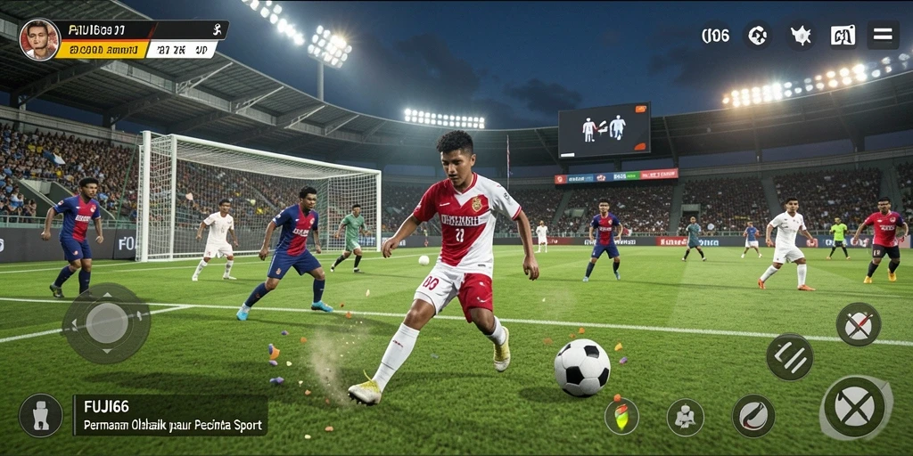 Tampilan gameplay FUJI66 dengan aksi olahraga mendebarkan.