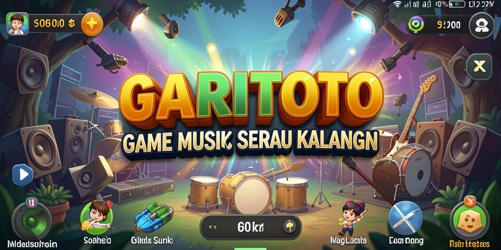 Tampilan gameplay GARITOTO yang seru dengan beragam tantangan musik.