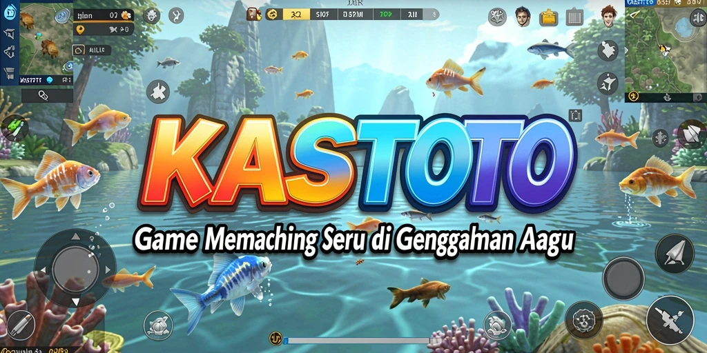 Screenshot gameplay KASTOTO yang menunjukkan keseruan memancing.