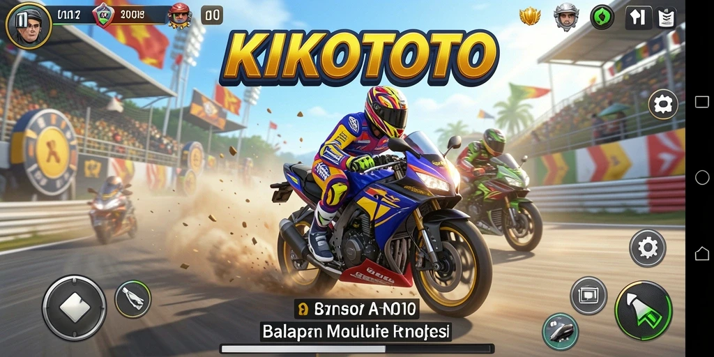 Tampilan menegangkan dari balapan motor dalam KIKOTOTO.