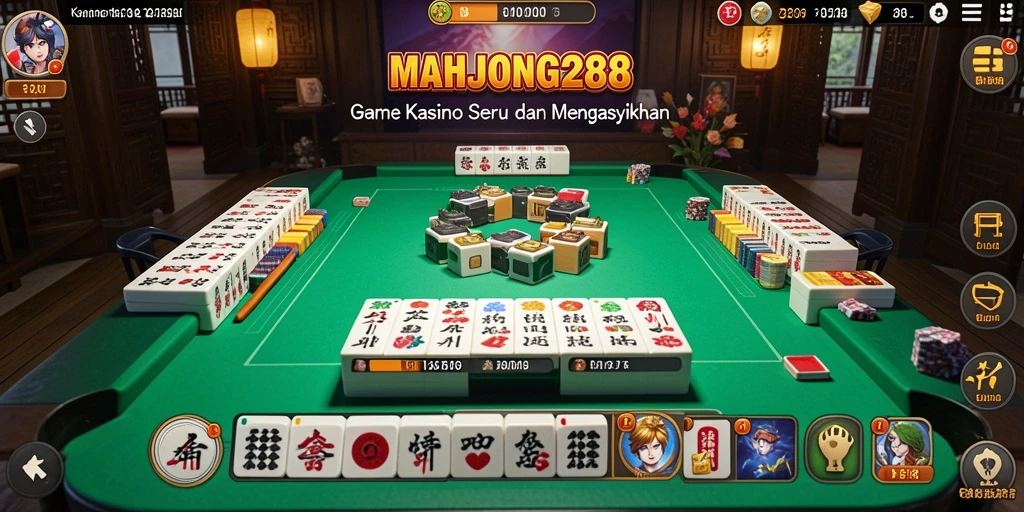 Tampilan menarik dari gameplay seru MAHJONG288 di kasino.