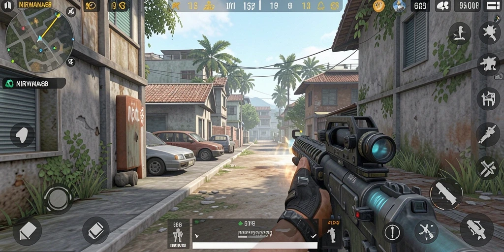 Tampilan gameplay seru di NIRWANA88 dengan aksi tembak menembak yang intens.