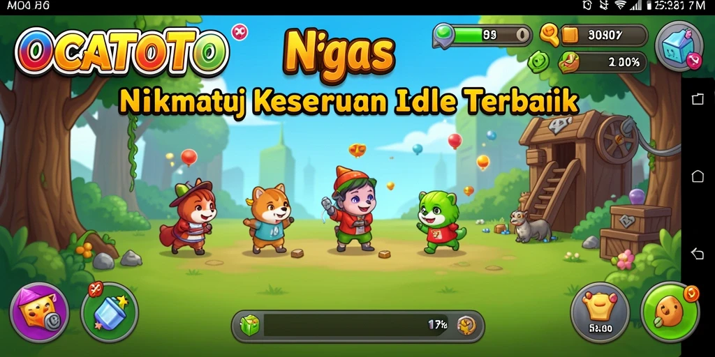 Screenshot gameplay OCATOTO menampilkan proses pengumpulan sumber daya yang menarik.