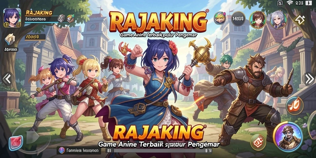Screenshot gameplay RAJAKING menampilkan karakter Anime beraksi dalam pertarungan epik.