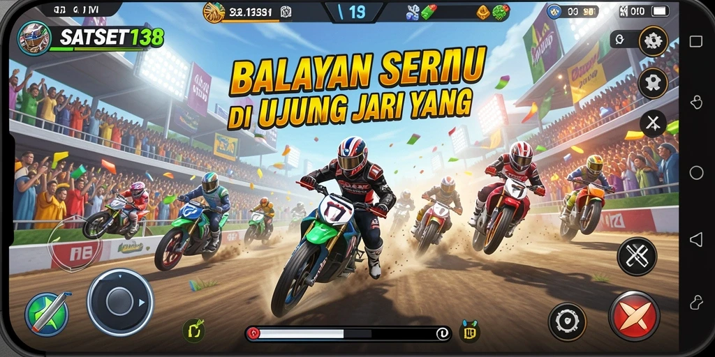 Screenshot SATSET138 menampilkan aksi balapan yang mendebarkan dan grafis yang menawan.