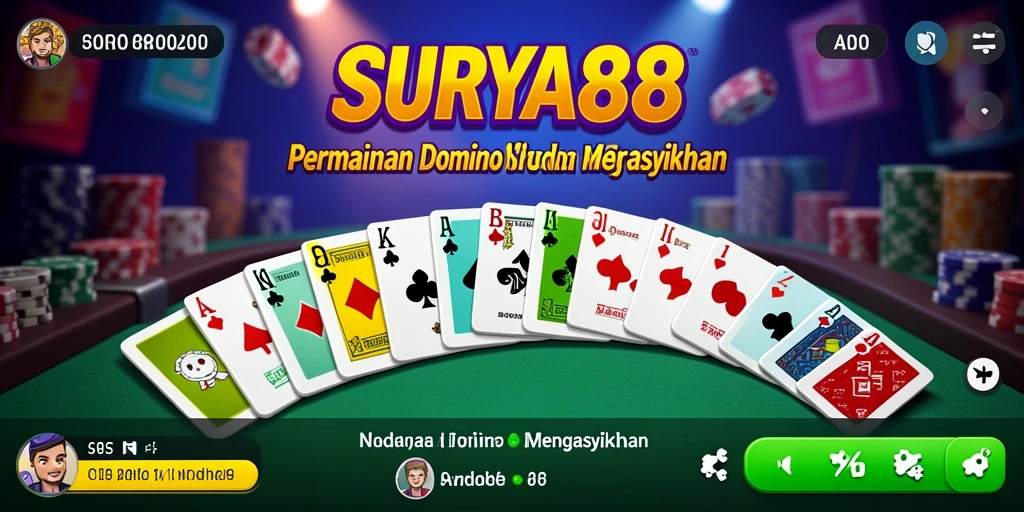 Tampilan gameplay Domino di SURYA88 yang menarik dan interaktif.