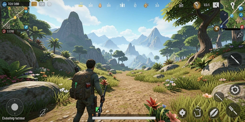 Tangkapan layar gameplay TO288 menampilkan eksplorasi dunia terbuka yang menakjubkan.