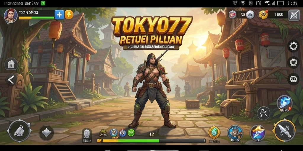 Tangkapan layar utama TOKYO77 menunjukkan aksi petualangan seru dalam pertarungan ARPG.